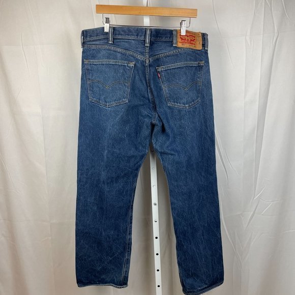 Mens Levi's 501 Button Fly Denim Tapered Leg Jeans 40x32 Actual 38x30 - Picture 3 of 8